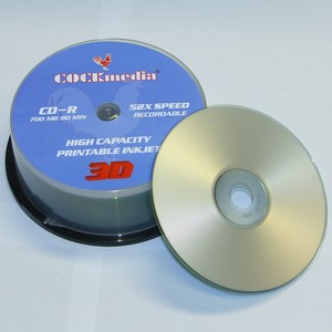 COCKmedia CD-R <b>3-D-Printable</b> 700 MB 52x - <b>25er Cake Box</b>