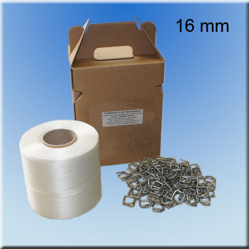 Polyester-Fadenstrukturband (\"Hot Melt\") 16 mm, in der Spenderbox